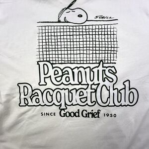 H&M Peanuts T-Shirt Adult Large White Snoopy Peanuts Racquet Club Good Grief